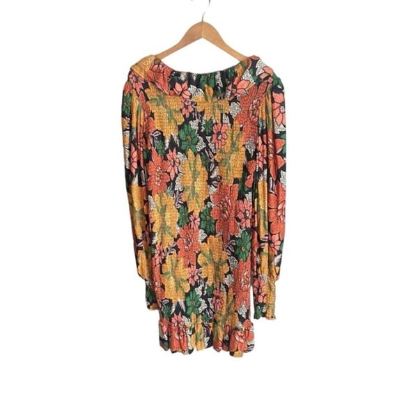 Farm Rio Black Garden Ruffle Mini Dress - Picture 3 of 16